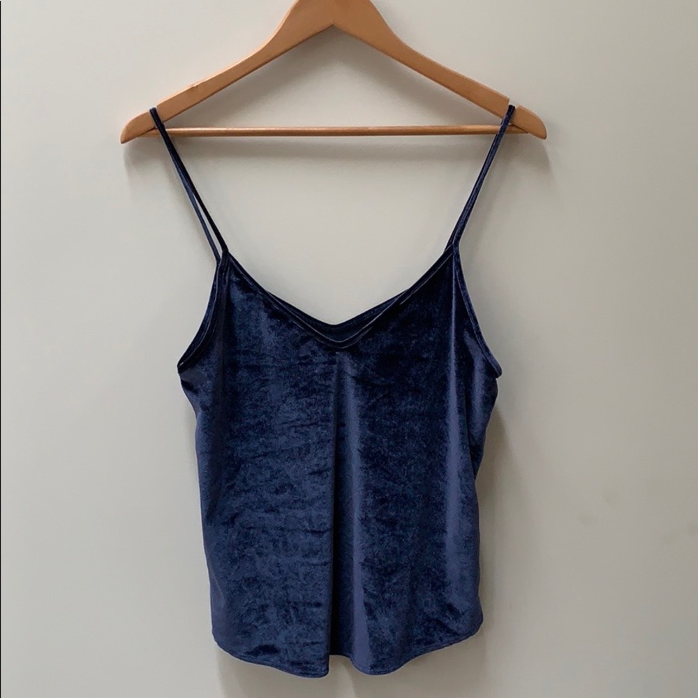 Blue velvet camisole
